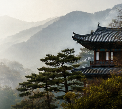 Tempio coreano tra le montagne